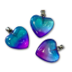 Pendant Heart Quartz Dyed blue/purple with cord necklace